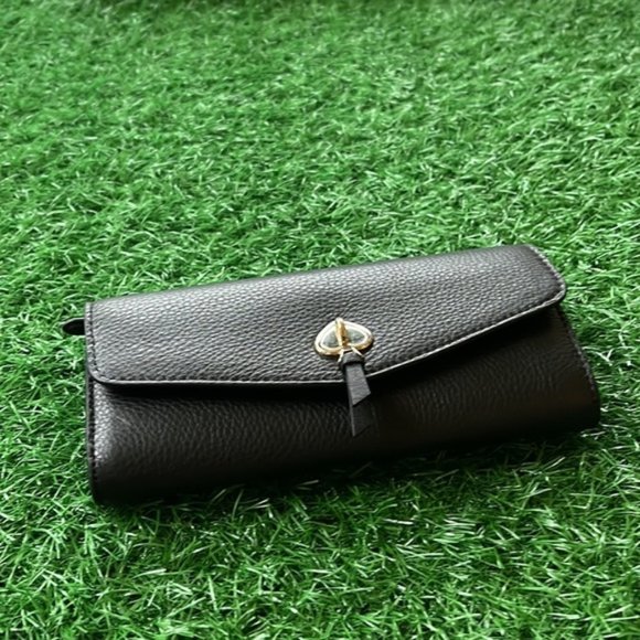 Kate Spade Marti Large Slim Flap Wallet Black - Picture 2 of 16
